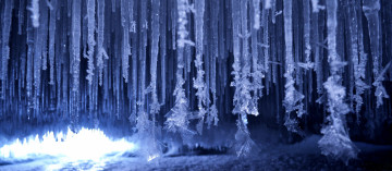 Картинка природа зима сосульки холод лёд наледь пещера