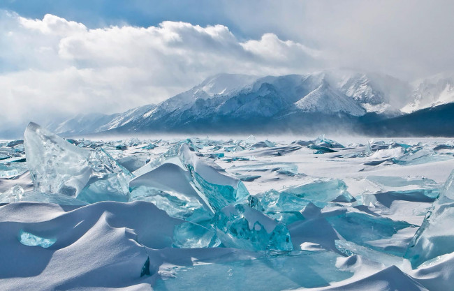 Обои картинки фото байкал, природа, айсберги и ледники, холод, озеро, снег, лёд, зима