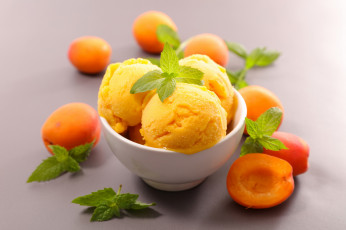Картинка еда мороженое +десерты лакомство мята абрикос