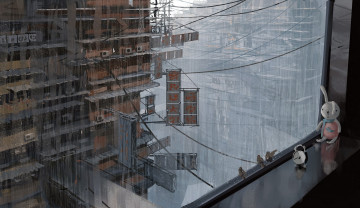 Картинка аниме город +улицы +интерьер +здания игрушки