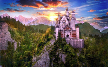 Картинка города замок+нойшванштайн+ германия castle neuschwanstein