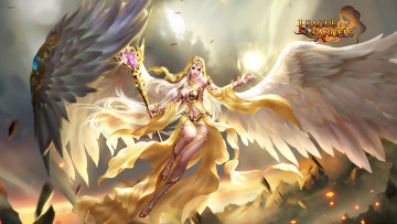 Картинка видео+игры league+of+angels ангел девушка крылья посох