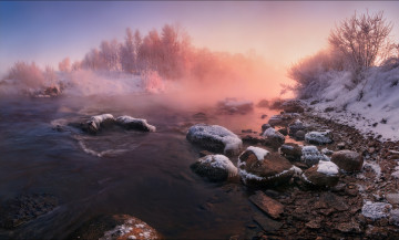 Картинка природа реки озера водоем берег зима