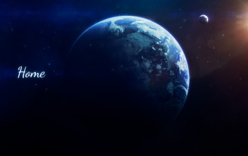Картинка космос земля свет дом планета луна