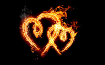 Картинка 3д+графика романтика+ romantics сердечки огонь