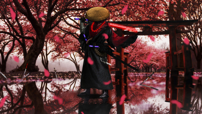 Обои картинки фото фэнтези, люди, самурай
