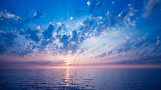 Обои картинки фото природа, восходы, закаты, облака, море