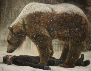 Картинка рисованное животные +медведи картина норвежский художник christer karlstad cold comfort