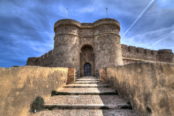 обоя castillo de chinchilla, города, замки испании, бастион, лестница, замок
