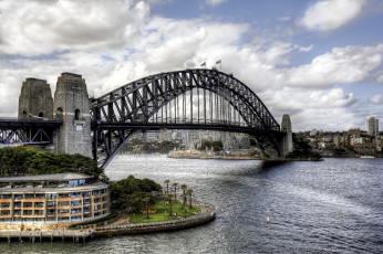 Картинка sydney+harbor города сидней+ австралия мост пролив