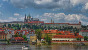 Картинка prague города прага+ Чехия панорама дворец река