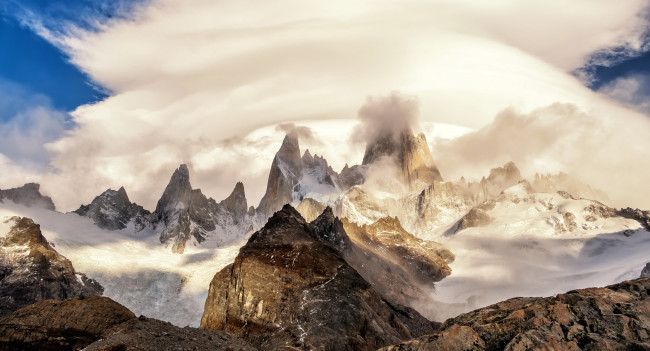 Обои картинки фото природа, горы, облака, пики, анды, аргентина, патагония, южная, америка