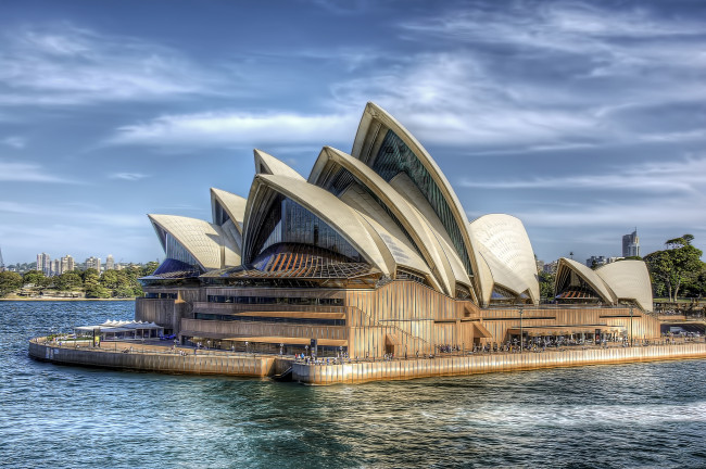 Обои картинки фото sydney opera, города, сидней , австралия, опера, сооружение, залив