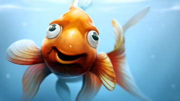 Картинка рисованное животные фон рыбка
