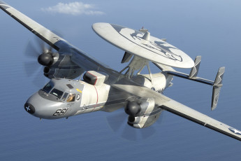 Картинка авиация боевые+самолёты радиолокационного дальнего самолёт e-2c hawkeye обнаружения grumman палубный