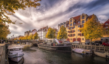 Картинка christianshavn+canal+in+copenhagen города копенгаген+ дания канал набережная