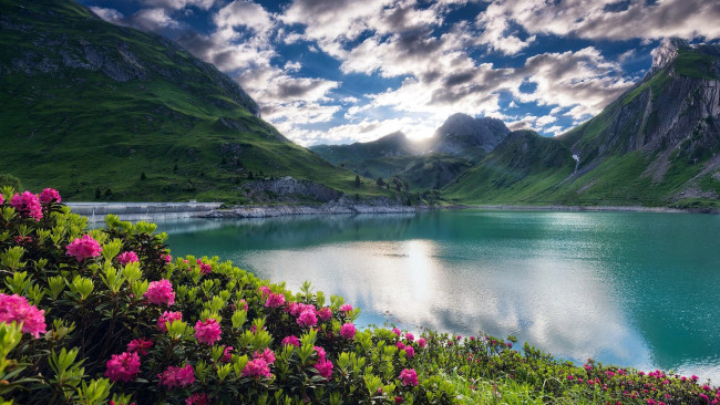 Обои картинки фото природа, пейзажи, озеро, горы