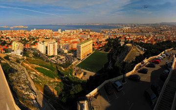 Картинка города панорамы марсель франция лазурный берег