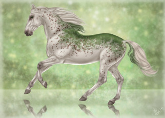 Картинка рисованные животные лошади лощадь