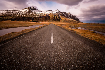 Картинка природа дороги south iceland scandinavia is auster-skaftafellssysla снег горы исландия