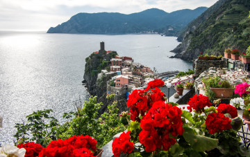 Картинка города амальфийское+и+лигурийское+побережье+ италия цветы вернацца
