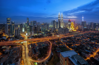 Картинка города куала-лумпур+ малайзия огни ночь