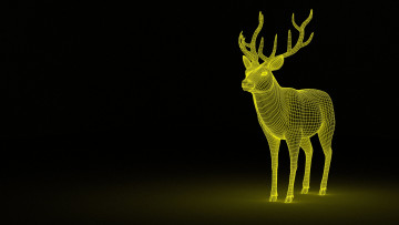 Картинка 3д+графика животные+ animals олень