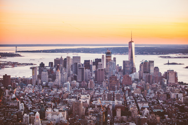 Обои картинки фото города, нью-йорк , сша, панорама, небоскребы, здание, город, new, york, мегаполис