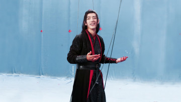 Картинка мужчины xiao+zhan актер костюм кровь съемки веревки