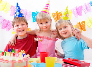 Картинка разное дети день рождения колпаки торт
