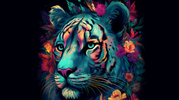 Картинка рисованное животные +тигры нейросети тигр