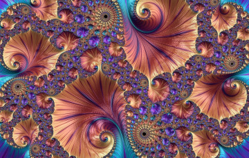Картинка 3д+графика фракталы+ fractal листья спирали