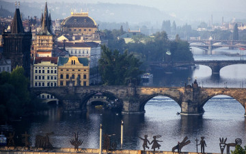Картинка vltava river prague города прага Чехия