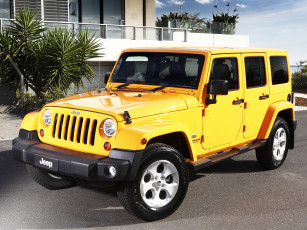 Картинка автомобили jeep jk au-spec wrangler overland желтый 2013г unlimited