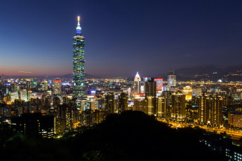 Картинка тайбэй+тайвань+китай города тайбэй+ тайвань дома огни ночь китай taiwan china taipei