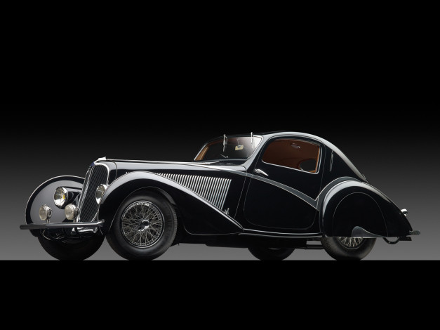 Обои картинки фото автомобили, классика, темный, figoni, -falaschi, 1936г, court, coupe, delahaye, competition, 135