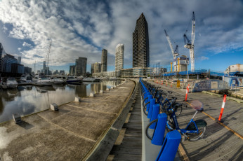 Картинка melbourne города мельбурн+ австралия набережная яхты небоскребы