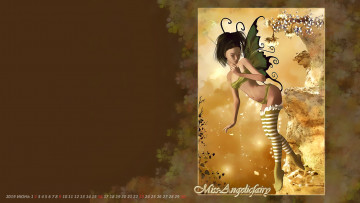 Картинка календари фэнтези крылья фея calendar девушка