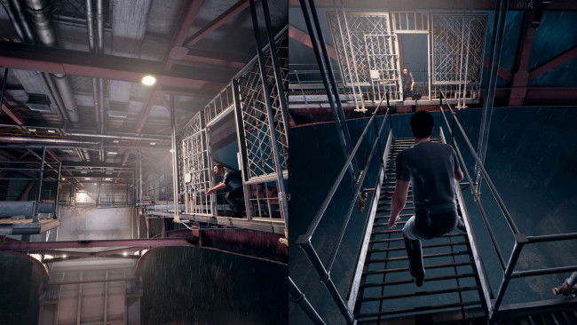 Обои картинки фото видео игры, a way out, завод, парни, лестницы