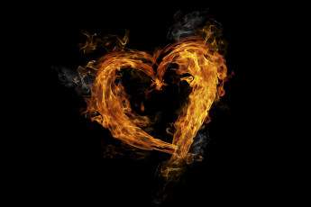 Картинка 3д+графика романтика+ romantics сердечко огонь