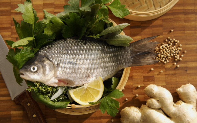 Обои картинки фото еда, рыба,  морепродукты,  суши,  роллы, свежая, имбирь, перец, лимон