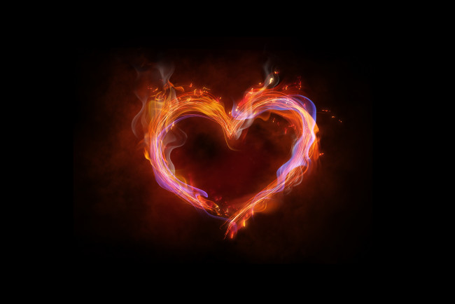 Обои картинки фото 3д графика, романтика , romantics, сердечко, огонь