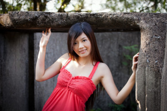 Картинка -Unsort+Азиатки девушки unsort азиатки красное платье брюнетка