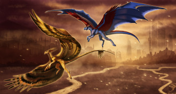 Картинка рисованные животные сказочные мифические драконы