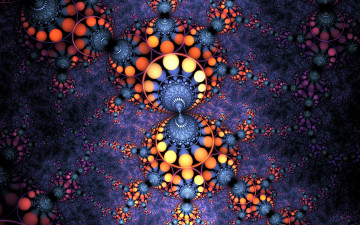 Картинка 3д+графика фракталы+ fractal шары круги цветные цепочки