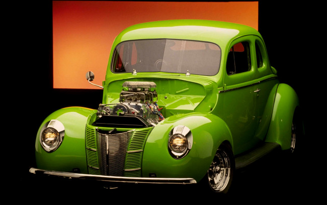 Обои картинки фото автомобили, hotrod, dragster, зелёный, крутой, классика, хотрод