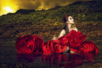 Картинка девушки -unsort+ азиатки азиатка стиль вода девушка цветы розы
