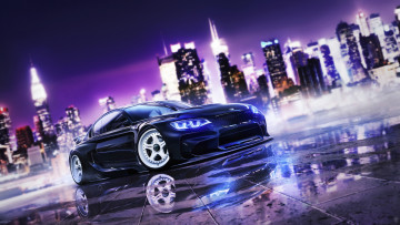 Картинка автомобили виртуальный+тюнинг light vision front city gt black night bmw
