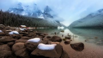 Картинка природа реки озера canada banff national park alberta lake louise