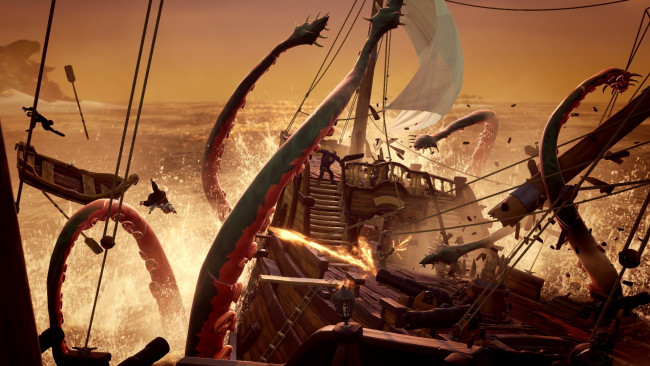 Обои картинки фото sea of thieves, видео игры, море, корабль